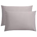 FLXXIE Pillow Cases Queen, Soft Microfiber Pillow Covers with Envelope Closure, Wrinkle Resistant Pillowcases, 2 Piece Set, 20x30, Smoky Grey