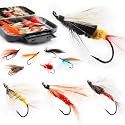 Fly Fishing Flies Assortment Kit Dry Wet Nyphms Tenkara Popper Streamer Woolly Bugger for Trout Bass Salmon Steelhead with Fly Box
