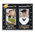 FLYAB 2026 Graduation Picture Frame - Then and Now Double Sets Photoframe Graduation Gifts for High School College Graduates for Women and Men Wooden Tabletop Home Decoration
