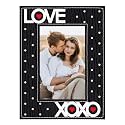 FLYAB Black Love Picture Frame 4x6 Valentines Day Pictrue Frames Leather Photo Frame for Tabletop Valentines Day Gifts for Couple Him Her Girlfriend Boyfriend
