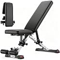 FLYBIRD WB5 Weight Bench, ASTM-Certified 800LBS Adjustable Weight Bench Workout Bench Foldable for Home Gym, 90° to -30° FID and 30in Extended Backrest for Bench Press Strength Training Exercise