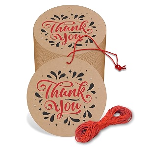 thank you cards gift tags kraft paper hang tags wedding party favor birthday party handmade tag eco-friendly brown tags with thread pack of 50 design 1