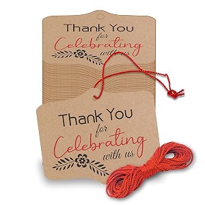 thank you cards gift tags kraft paper hang tags wedding party favor birthday party handmade tag eco-friendly brown tags with thread pack of 50 design 9