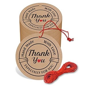 thank you cards gift tags kraft paper hang tags wedding party favor birthday party handmade tag eco-friendly brown tags with thread pack of 50 design 7