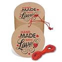Thank You Cards Gift Tags Kraft Paper Hang Tags Wedding Party Favor, Birthday Party, Handmade Tag, Eco-Friendly, Brown Tags with Thread Pack of 50 (Design 4)
