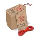 Thank You Cards Gift Tags Kraft Paper Hang Tags Wedding Party Favor, Birthday Party, Handmade Tag, Eco-Friendly, Brown Tags with Thread Pack of 50 (Design 15)