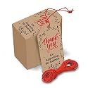 Thank You Cards Gift Tags Kraft Paper Hang Tags Wedding Party Favor, Birthday Party, Handmade Tag, Eco-Friendly, Brown Tags with Thread Pack Of 50 (Design 1)
