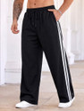 FLYcollection Solid Striped Men Black Track Pants