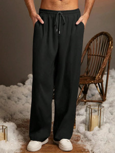 FLYcollection Striped Men Black Track Pants