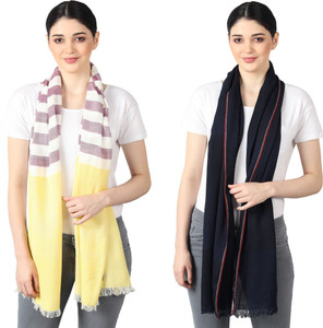 flyer woven striped self design solid viscose cotton viscose blend women stole scarf fancy scarf
