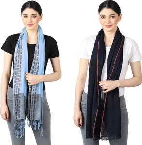 flyer woven striped self design solid viscose cotton viscose blend women stole scarf fancy scarf