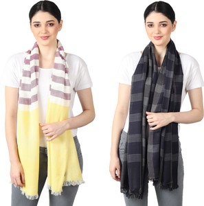 flyer woven striped self design solid viscose cotton viscose blend women stole scarf fancy scarf