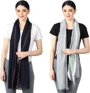 flyer woven striped self design solid viscose cotton viscose blend women stole scarf fancy scarf