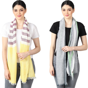 flyer woven striped self design solid viscose cotton viscose blend women stole scarf fancy scarf