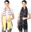 FLYER Woven, Striped, Self Design, Solid Viscose, Cotton Viscose Blend Women Stole, Scarf, Fancy Scarf