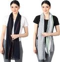 FLYER Woven, Striped, Self Design, Solid Viscose, Cotton Viscose Blend Women Stole, Scarf, Fancy Scarf