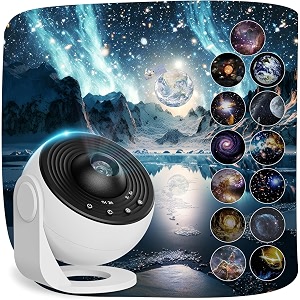flygon galaxy led projector lamp star sky starry light home planetarium living room bedroom decor solar system nebula planet 360 rotation rechargable timing ideal gift for kids teens adults