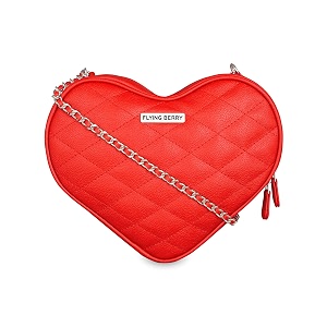 flying berry womens heart shape sling bag