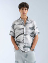 FLYING MACHINE Men Printed Casual Grey Shirt