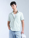 FLYING MACHINE Men Self Design Casual Green