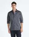 FLYING MACHINE Men Self Design Casual Grey
