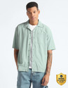 FLYING MACHINE Men Oversized Fit Self Design Spread Collar Casual Shirt