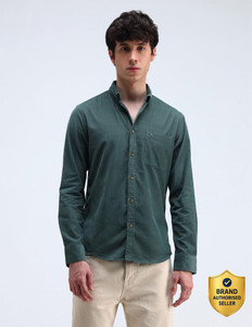 FLYING MACHINE Men Solid Casual Blue Shirt