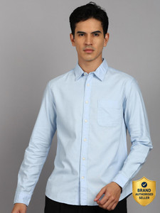 FLYING MACHINE Men Solid Casual Blue Shirt