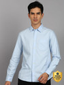 FLYING MACHINE Men Solid Casual Blue Shirt