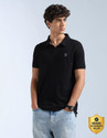 FLYING MACHINE Self Design Men Polo Neck