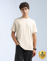 FLYING MACHINE Solid Men Crew Neck Beige