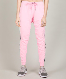 flying machine solid women pink track pants