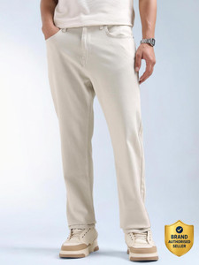 FLYING MACHINE Straight Fit Men Beige Jeans
