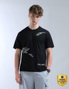 FLYING MACHINE Typography Men Round Neck Black