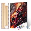 Flying Racing Car Paint by Number Races DIY Acrylic Painting Paint by Number Kit for Kids Adults Beginner Dramatic Style DIY Painting by Numbers Painting Arts for Boys 16x20In (DIY Frame)