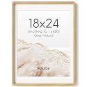 FLYJOE 18x24 Picture Frame, Solid Oak Wood Frame with Mat for 16x20 Photo