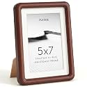 FLYJOE 5x7 Picture Frame, Solid Mahogany Wood Photo Frame, Rounded Corner