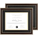 FLYJOE 8.5x11 Diploma Frame 2Pack with Black over Gold Mat or Full Display 11x14 Document Certificate Frame for Diploma Degree with HD Tempered Glass Graduation Picture Frame, Mahogany