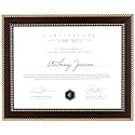 FLYJOE 8.5x11 Diploma Frame for 8.5x11 Certificate|Document|Degree|Pictures with HD Tempered Glass 8.5 by 11 Picture Frame for Wall &amp; Tabletop Display, Mahogany with Gold Beads