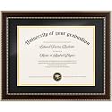 FLYJOE 8.5x11 Diploma Frame with Black over Gold Mat or Full Display 11x14 Document Certificate Frame for Diploma Degree with HD Tempered Glass Graduation Picture Frame for Wall, Mahogany