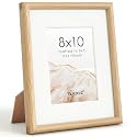 FLYJOE 8x10 Picture Frame, Natural Solid Oak Wood Photo Frame, Square Angle