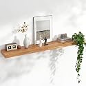 FLYJOE Floating Shelves for Wall, USA-Sourced Elm Wood 55 Inch Long Wall Shelves, Natural Wooden Mounted Picture Ledge Shelf, Nursery Book Storage Shelf Kids Bookshelf, Display Shelf for Bathroom