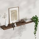 FLYJOE Floating Shelves for Wall, USA-Sourced Sapele Wood 48 Inch Long Wall Shelves, Natural Wooden Mounted Picture Ledge Shelf, Nursery Book Storage Shelf Kids Bookshelf, Display Shelf for Bathroom