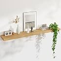 FLYJOE Floating Shelves for Wall, USA-Sourced Brich Wood 55 Inch Long Wall Shelves, Natural Wooden Mounted Picture Ledge Shelf, Nursery Book Storage Shelf Kids Bookshelf, Display Shelf for Bathroom