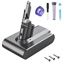 FLYLINKTECH V7 Battery Replacement 6000mAh Li-ion Battery 21.6V for V7 Animal Motorhead Pro Trigger Fluffy Mattress Absolute with Filter*1+Post Filter*1+Screwdriver*1+Brush*1+Screws*3
