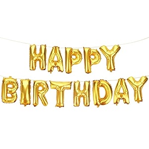 flyloons golden happy birthday foil banner for birthday decoration party celebration