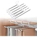 FLYMORE ABS Stainless Steel Foldable Hangers for Clothes Hanging Multi-Layer Multi-Purpose Pant Hangers for Wardrobe Magic Foldable Hanger,Multipurpose Hanger Organizer Steel Pack of 1