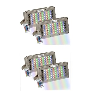 flysmart led outdoor light 50w ip65 waterproof rgb pack of 2