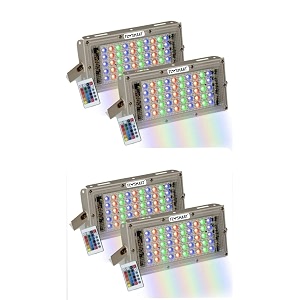flysmart led outdoor light 50w ip65 waterproof rgb pack of 4