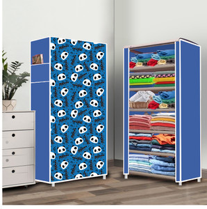 flyup 6 shelf foldable collapsible wardrobe storage organizer almirah cloth rack pvc collapsible wardrobe